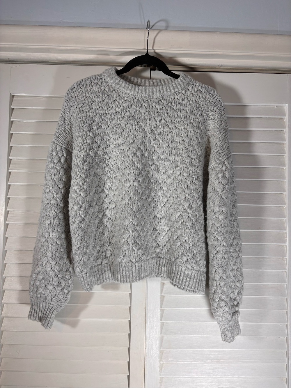 A New Day Gray Textured Chunky Knit Sweater Size Small